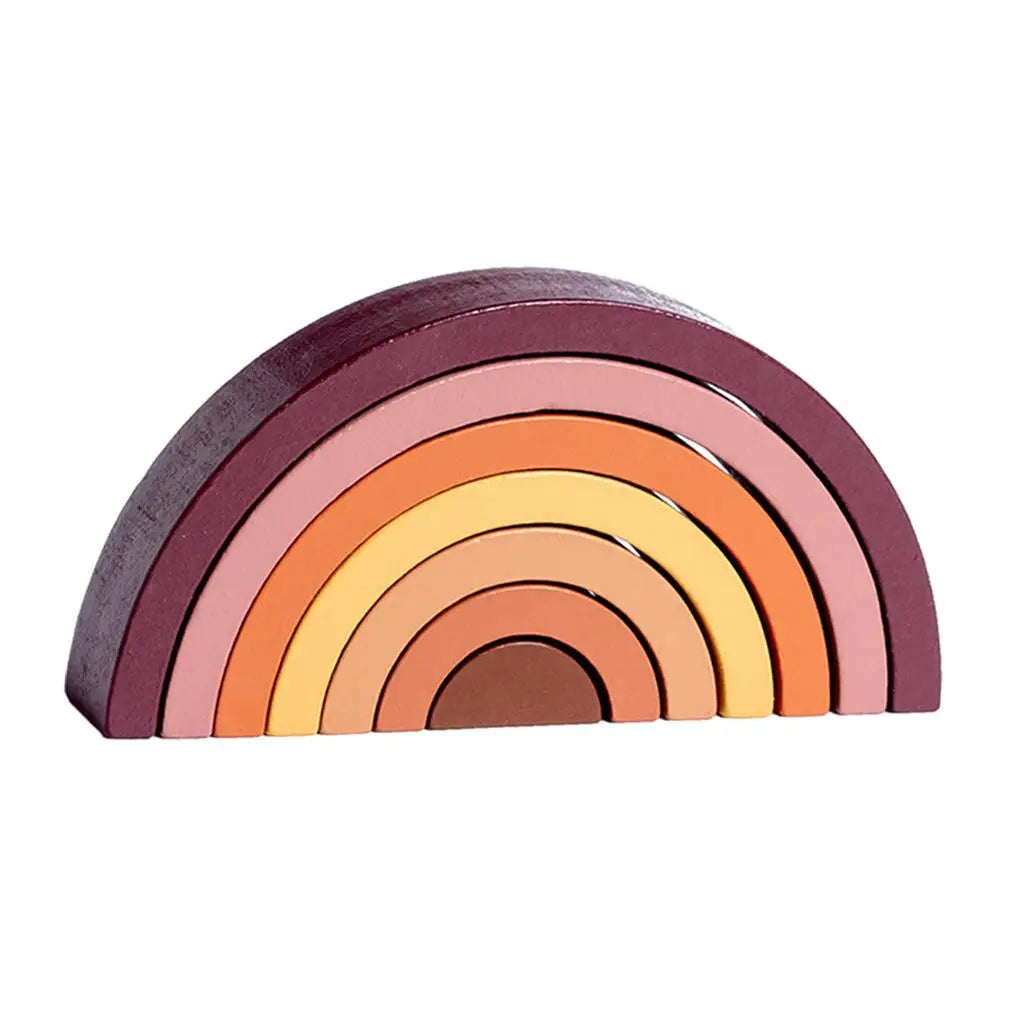 7-arch wooden rainbow stacker stacked tall