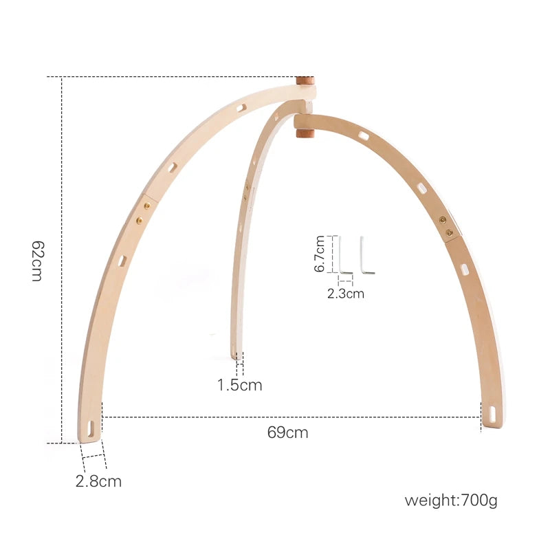 Baby play gym wooden bracket detail